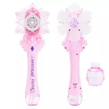 Automatic Music Luminous Bubble Machine, Children S Bubble Blowing Toys, Electric Snowflake Bubble Stick Magic Wand