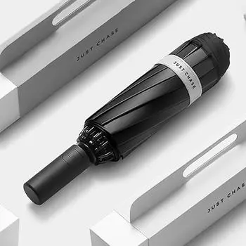 Automatic Reverse Umbrella UV protection, Inverted Sun Umbrella for Women, Black Coating, Big Folding Umbrella Windproof Strong серый