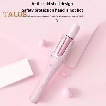Automatic Rotating Hair Curler 1.25 Inch Curling Iron Fast Heating Curling Wand with Tourmaline Anti-Scald Styling Tool Hair Rizador AU Plug розовый