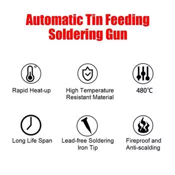 Automatic Tin Feeding Soldering Iron Gun EU 220V Hand-held 60W Repair Tools Welding Machine Internal Heating Electric