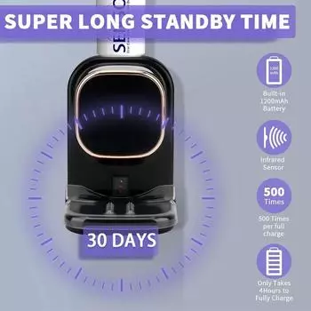 Automatic Toothpaste Dispenser Wall Mounted Electric Toothpaste Squeezer for Kids and Adults for Bathroom чёрный