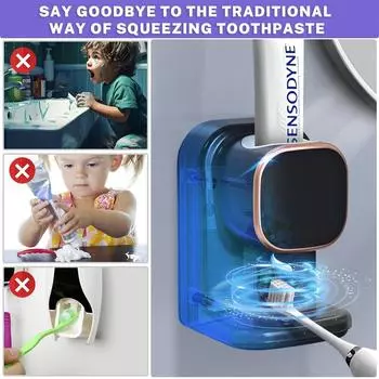 Automatic Toothpaste Dispenser Wall Mounted Electric Toothpaste Squeezer for Kids and Adults for Bathroom чёрный