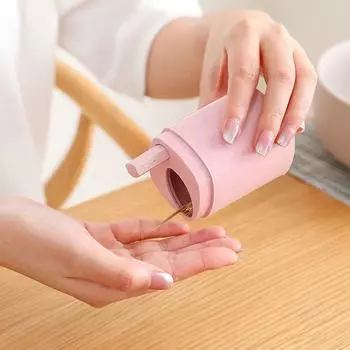 Automatic Toothpick Holder Container Wheat Straw Household Table Toothpick Storage Box Toothpick Dispenser Popular синий