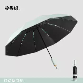 Automatic umbrella Reverse sunshade women s sunscreen umbrella Rain and shine retro large UV-proof men s sun umbrella