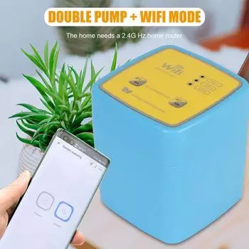 Automatic Watering Device Garden Drip Irrigation Device Double Pump Controller WIFI Mobile APP Control Intelligent Timer System синий