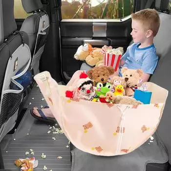 Automotive Seat Back Organizers Passenger Seat Storage Travel Bag Heavy Duty Oxford Cloth Foldable Large Capacity Reusable Car чёрный