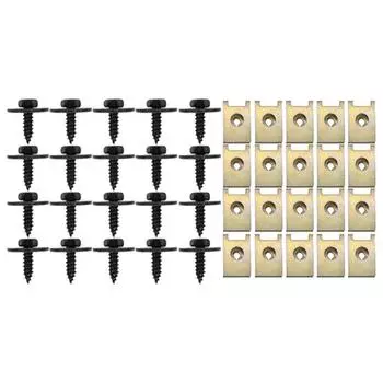 Automotive Tools U Nut And Screw Clip Auto Car Clip Fasteners With Phillips Screws Kit U-Style Clip-On Nuts For Car Truck Door CHINA