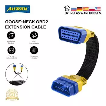 AUTOOL Car OBD2 II 30 см 16-контактный улучшенный гибкий удлинительный кабель «папа-мама» для запуска Easydiag/THINKDIAG/THINKDRIVER/ELM327