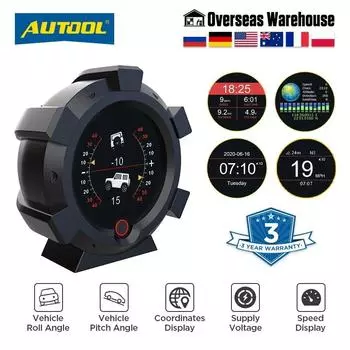 AUTOOL X95 GPS Автомобильный цифровой инклинометр Измеритель угла наклона и наклона Внедорожные аксессуары Многофункциональный HUD-датчик CHINA
