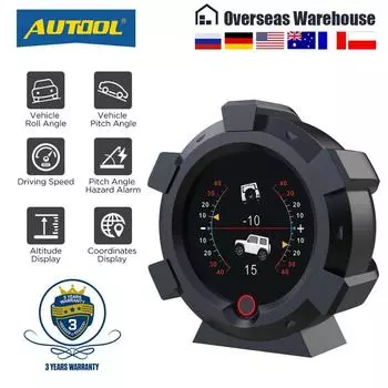 AUTOOL X95 Многофункциональный GPS-скорость PMH KMH Измеритель наклона Инклинометр Автомобильный компас Угол наклона угла наклона Транспортир Широта Долгота