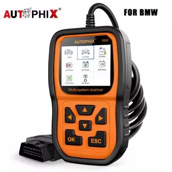 AUTOPHIX 5900 OBD2 считыватель кодов для BMW Mini Car Transmission ABS Система подушек безопасности Диагностический инструмент Сброс обслуживания масла EPB ETC PCM Проверка двигателя Автоматический сканер