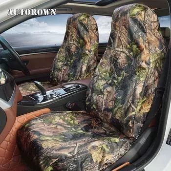 AUTOROWN охотничьи камуфляжные чехлы на автомобильные сиденья для Jeep Honda Nissan Kia Volvo авто чехлы на сиденья для рыбалки интерьер 2 PC FRONT