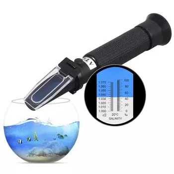 AUTOUTLET Salinity Meter Salinity Refractometer Automatic Temperature Correction with ATC Function 2 Scale Salinity Meter Seawater Hydrometer Suitable