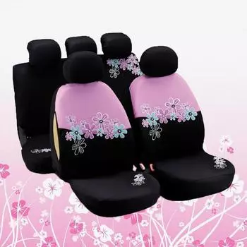 AUTOYOUTH розовые чехлы на автомобильные сиденья для женщин, полный комплект, универсальные, совместимые с подушками безопасности Universal розовый