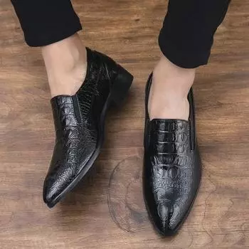 Autumn 2022 Men s Pointed Leather Shoes - British Retro Business and Casual Hairstylist Shoes 39 чёрный