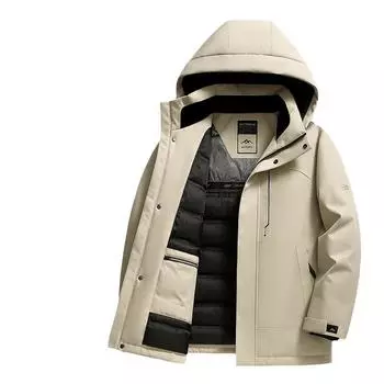 Осень и зима 90 Белый утиный пуховый съемный колпачок Молодежная куртка для отдыха на открытом воздухе Теплая утолщенная пуховая куртка для холодной погоды 170 чёрный