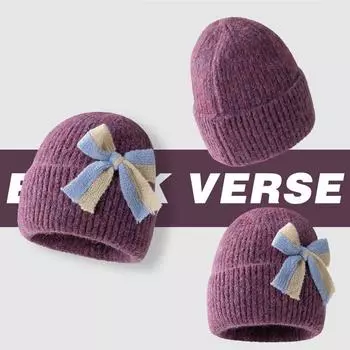 Autumn and winter acrylic blended warm wool hat women s big head circumference versatile ear protectors knitted hat sweet cold hat чёрный