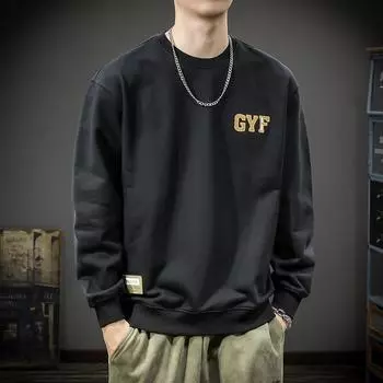 Autumn And Winter American Heavy Retro Crew Neck Sweater Men S Loose Trendy Brand Casual Large Size Jacket Bottoming Shirt M