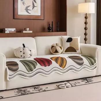 Autumn and winter American special-shaped sofa cushion new four-season universal straight row non-slip leather sofa cover cover cloth towel 90*90cm
