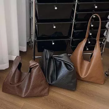 Autumn and winter bags women s high-end sense large-capacity commuter tote shoulder bag women s fashion versatile retro underarm bag women чёрный