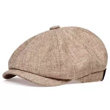 Autumn and Winter British Big Head Octagonal Cap Men Plus Size Retro Newsboy Peaked Cap Hipster Painter Cap Beret Beige 5706024 25-30cm [children]]