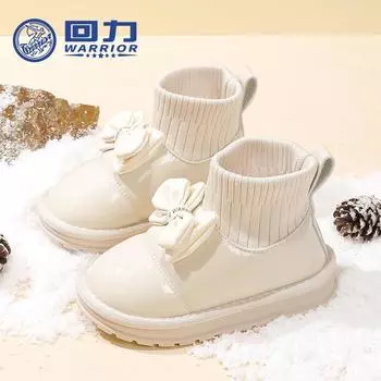 Autumn and Winter Children s Velvet Snow Boots New Girls Bow Princess Shoes Girls Warm Shoes 26