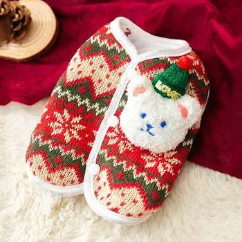 Autumn and Winter Christmas Three-dimensional Bear Warm Knitted Sweater Cardigan Pet Clothes XS красный