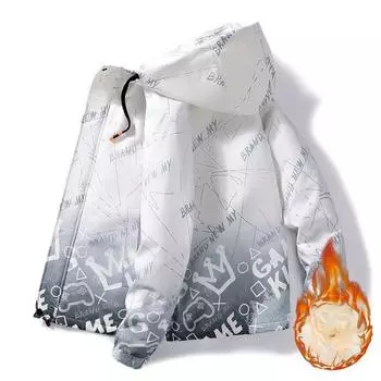 Autumn and Winter Coat Men s Jacket with Cotton and Thickened Casual Cotton-padded Clothes for Boys and Students Korean Version of Trendy Velvet M