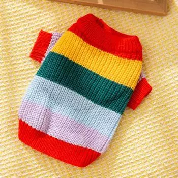 Autumn and Winter Colored Letters Small and Medium Dogs Bigbear Teddy Warm Puppy Dog Knitted Sweater Cat Pet Clothes M (recommended weight 5-4 kg)