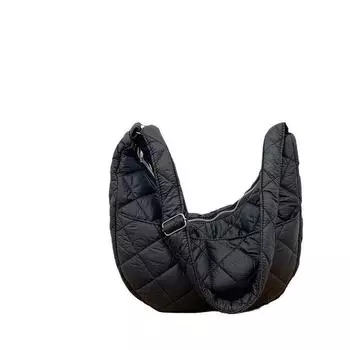 Осенне-зимняя хлопковая одежда в виде ромбовидной сумки, тенденция большой вместимости показывает передовые тенденции. чёрный