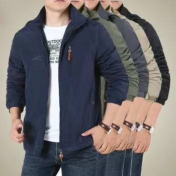Осенне-зимняя мужская свободная куртка с хлопковой подкладкой большого размера, теплая утолщенная куртка для работы на открытом воздухе, мужская куртка с хлопковой подкладкой M хаки