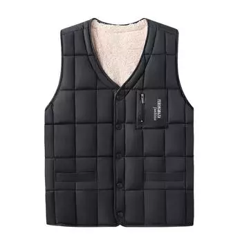 Autumn and Winter Cotton Vest Men s Inner and Outer Wear Plus Velvet Thickened Plus Size V-neck Waistcoat Warm Cotton Vest 6XL