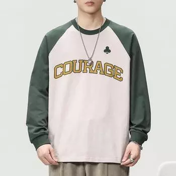 Осенне-зимний свитер с длинными рукавами и принтом трещин, мужской американский свободный свитер большого размера с рукавом до плеч и круглым вырезом, рубашка модного бренда M