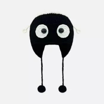 Autumn and winter cycling thermal ear protection hat couple funny knitted hat cute cartoon lamb knitted hat children M56-58cm бежевый