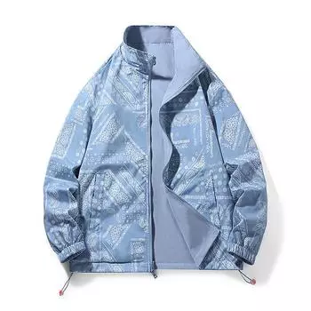 Autumn and Winter Double-sided Wear, Spring and Autumn Coat Men s Hooded Jacket, Casual Trend Sports Men s Coat Top M синий