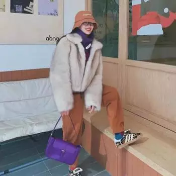 Autumn and winter fashion short imitation fur coat women s new fox fur women s clothing lazy wind toka fur coat S