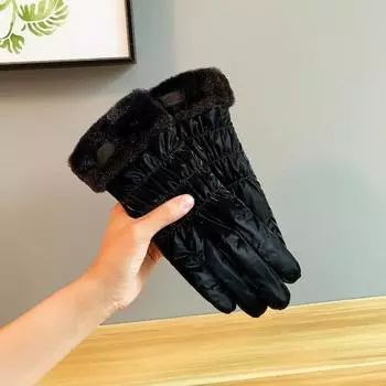 Autumn and Winter Fashion Warm Gloves Ladies Driving Plus Velvet Warm Touch Screen Non Slip Winter Skiing Waterproof Cycling. One size