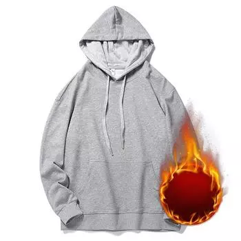 Осенне-зимняя модная, повседневная, универсальная, удобная и простая однотонная бархатная композитная толстовка с капюшоном для пар S