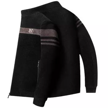 Осенне-зимняя флисовая утолщенная мужская модная куртка для людей среднего возраста M