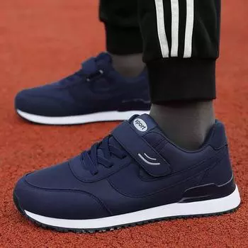 Autumn and winter foreign trade large size middle-aged and elderly men and women velvet warm walking shoes travel shoes men and women the same old spo 38 темно-синий