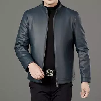 Осенние и зимние куртки из натуральной кожи, осенние и зимние бархатные куртки, повседневные мужские куртки из овчины премиум-класса из выстиранной кожи 170