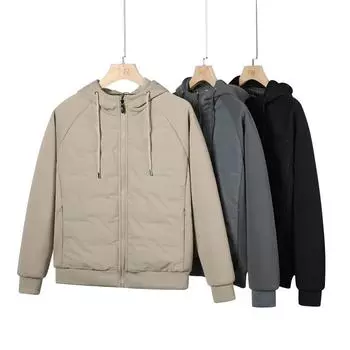 Autumn and Winter Graphene Cotton Jacket, Warm and Cold Proof Youth Cotton Jacket, Hooded Loose Cotton Jacket, Men s Cold Proof Clothing 6XL чёрный