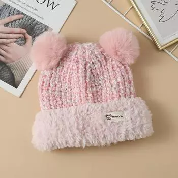 Autumn and Winter Hat Women s Cute Ears Big Head Circumference Wool Hat Fashionable Velvet Warm Knitted Hat One Size
