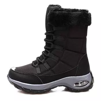 Autumn and winter high-top cotton shoes outdoor shoes snow boots women s shoes warm casual outdoor shoes women s large size 35 розовый