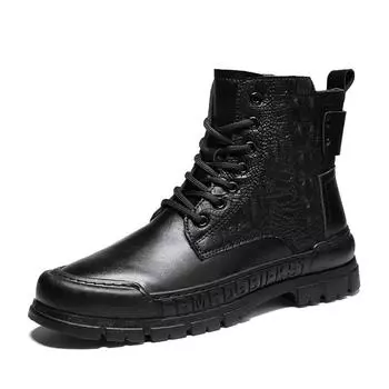 Autumn and winter high-top shoes Martin boots locomotive boots retro British fashion casual men s shoes mens sneakers 39