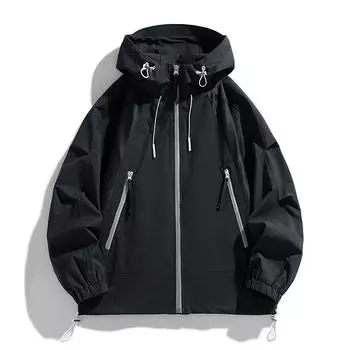 Осень и зима Ins Harbor Style Hooded Jacket Men Свободный Большой Размер Толстый Спортивное Пальто Для Пары Уличных Мужчин M