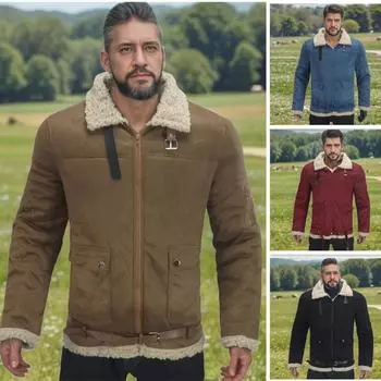 Осенне-зимняя куртка, утолщенное теплое пушистое пальто, мужское пальто S
