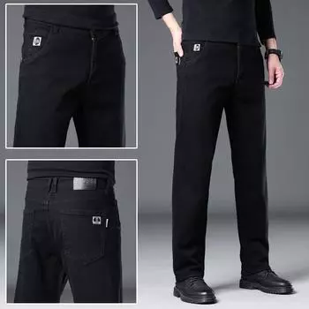 Autumn and Winter Jeans Men Straight Slim Elastic Hundred Trend Boys Washed Casual Men s Trousers 29 синий