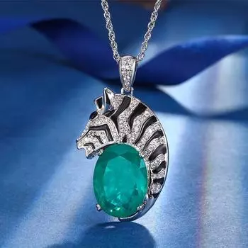 Autumn And Winter Jewelry Copper Bottom Gold-Plated Zebra Light Luxury Personality Exaggerated Pendant Main Stone 15 * 20