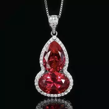 Autumn And Winter Jewelry Simulation Corundum Retro Gourd Pendant Necklace Main Stone 10 * 14